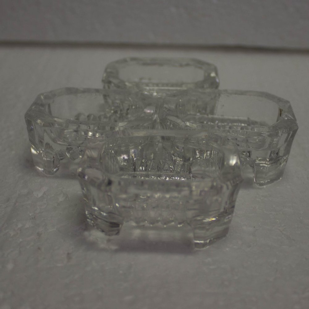 Vintage Set of 4 Salt Cellars One Damaged